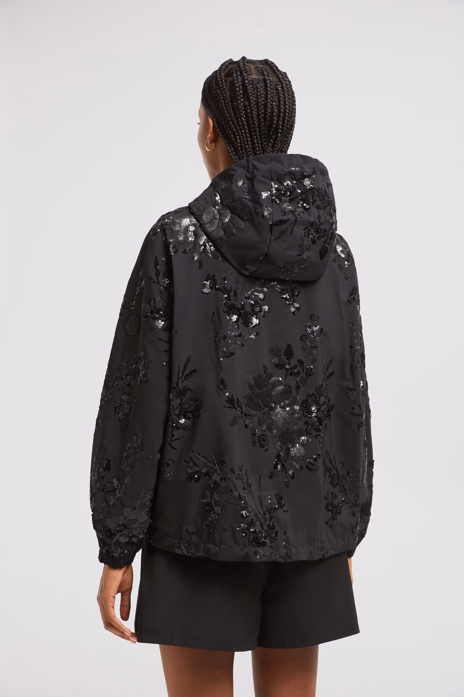 Landal Sequin-Embroidered Hooded Jacket Women Black Moncler 5
